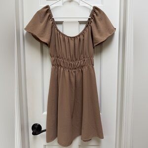 Altar'd State Taupe Short Sleeve Dress